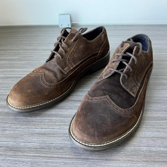 Naot Men\'s Magnate lace-up Wingtip Oxford Shoes size 12 in seal brown suede $200 main image 11